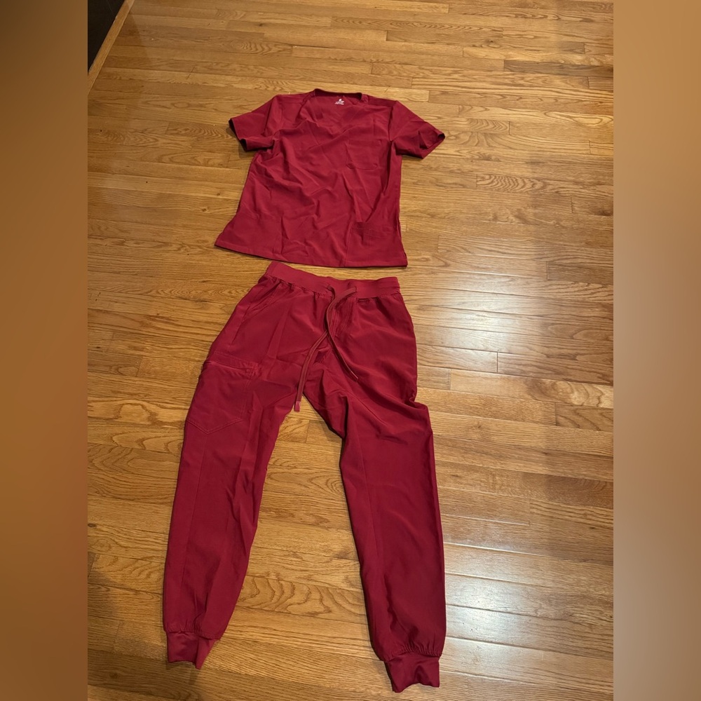 Red Scrub Set